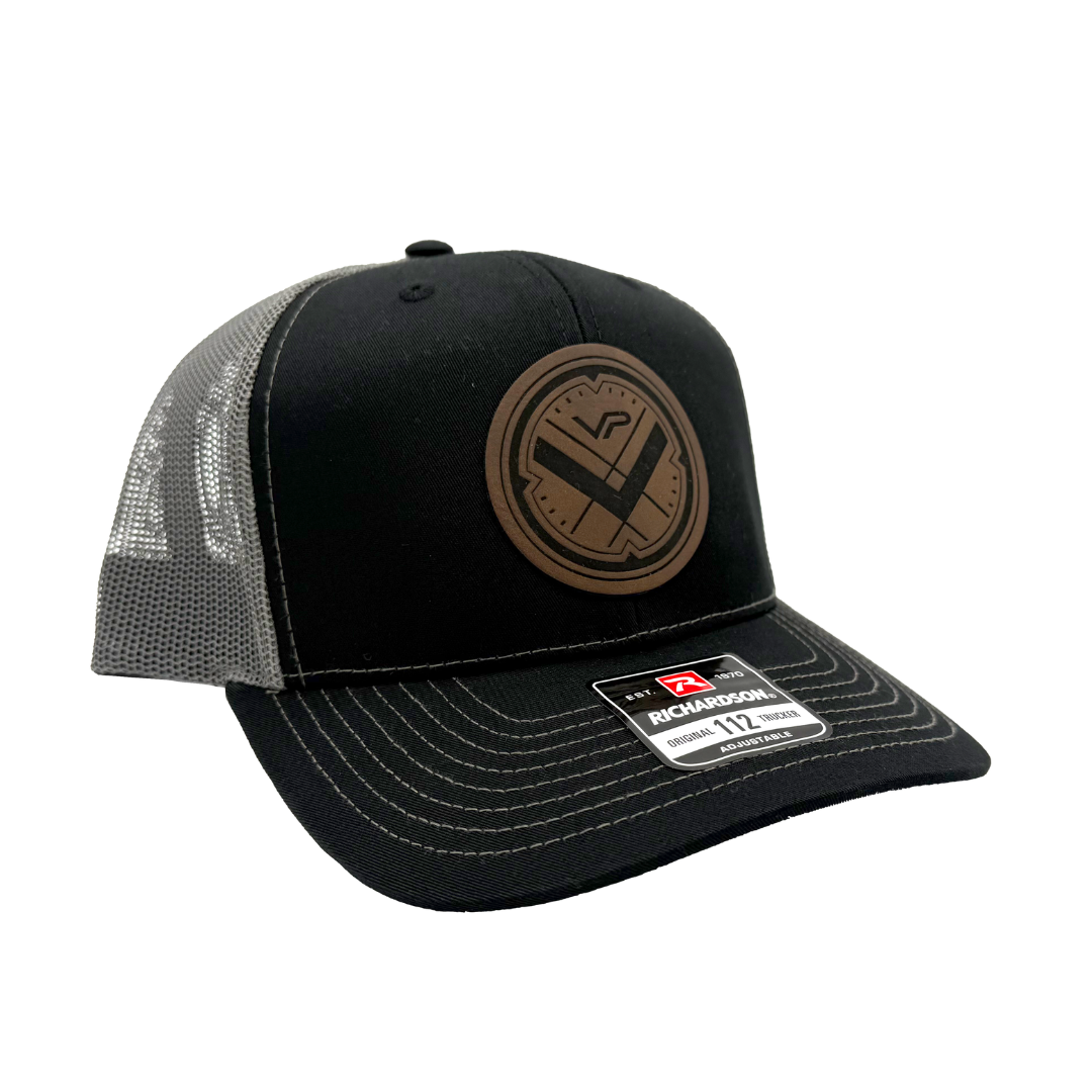 Vantage Point Brown Patch Trucker Hat - Black