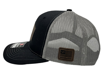 Vantage Point Brown Patch Trucker Hat - Black
